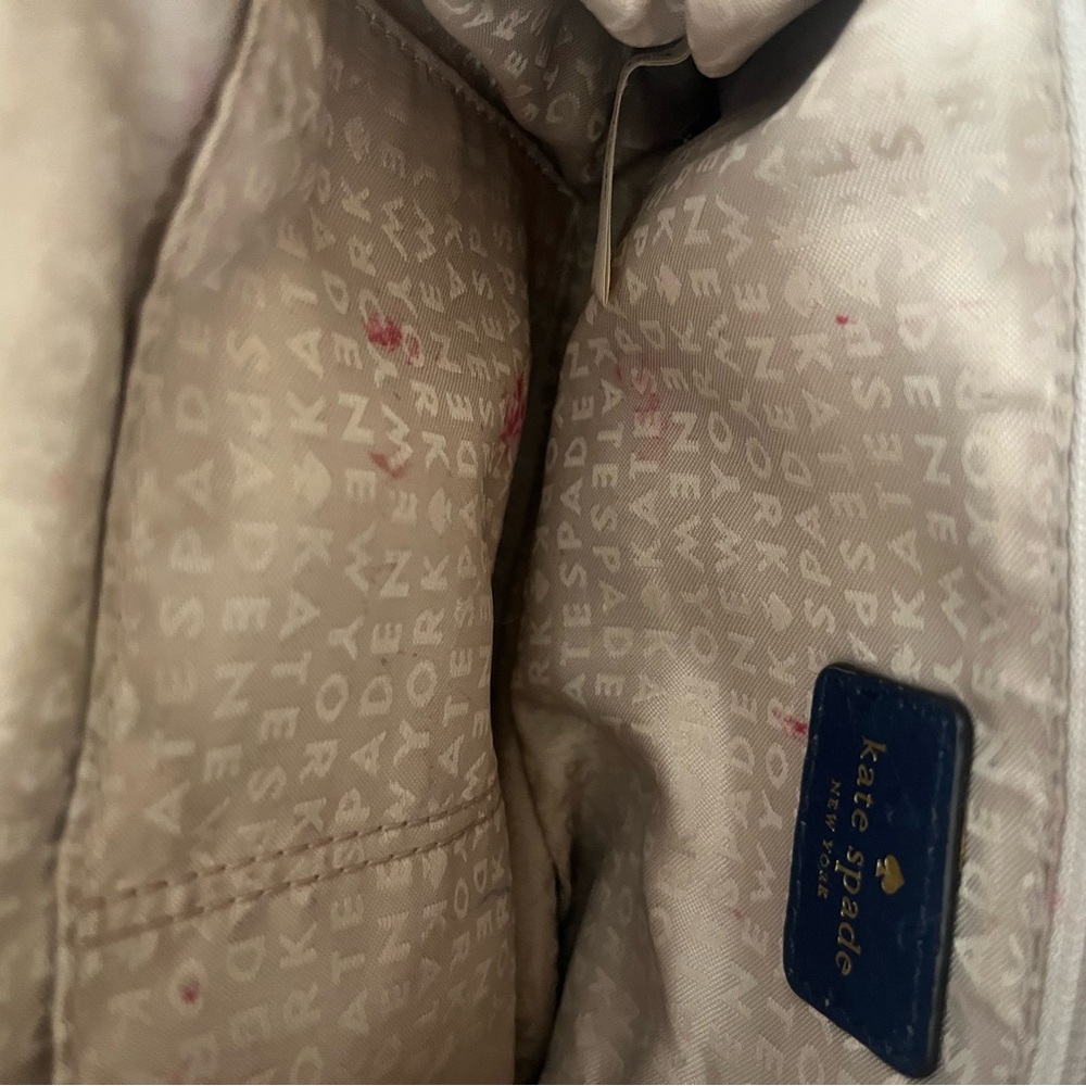 Kate Spade blue and cream ostrich leather bag - Picture 4 of 7
